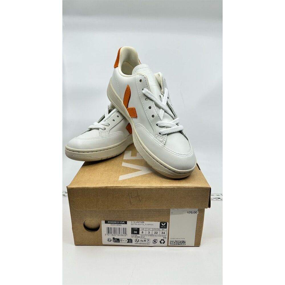 1125. US 5 EU36 Veja V-12 Women's Sneakers Multicolor Saffron Accents